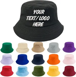 10PC Custom Embroidery Bucket Hat with Your Text/Logo,Personalized Foldable Sun Hat,Fisherman Fishing Cap for Men Women