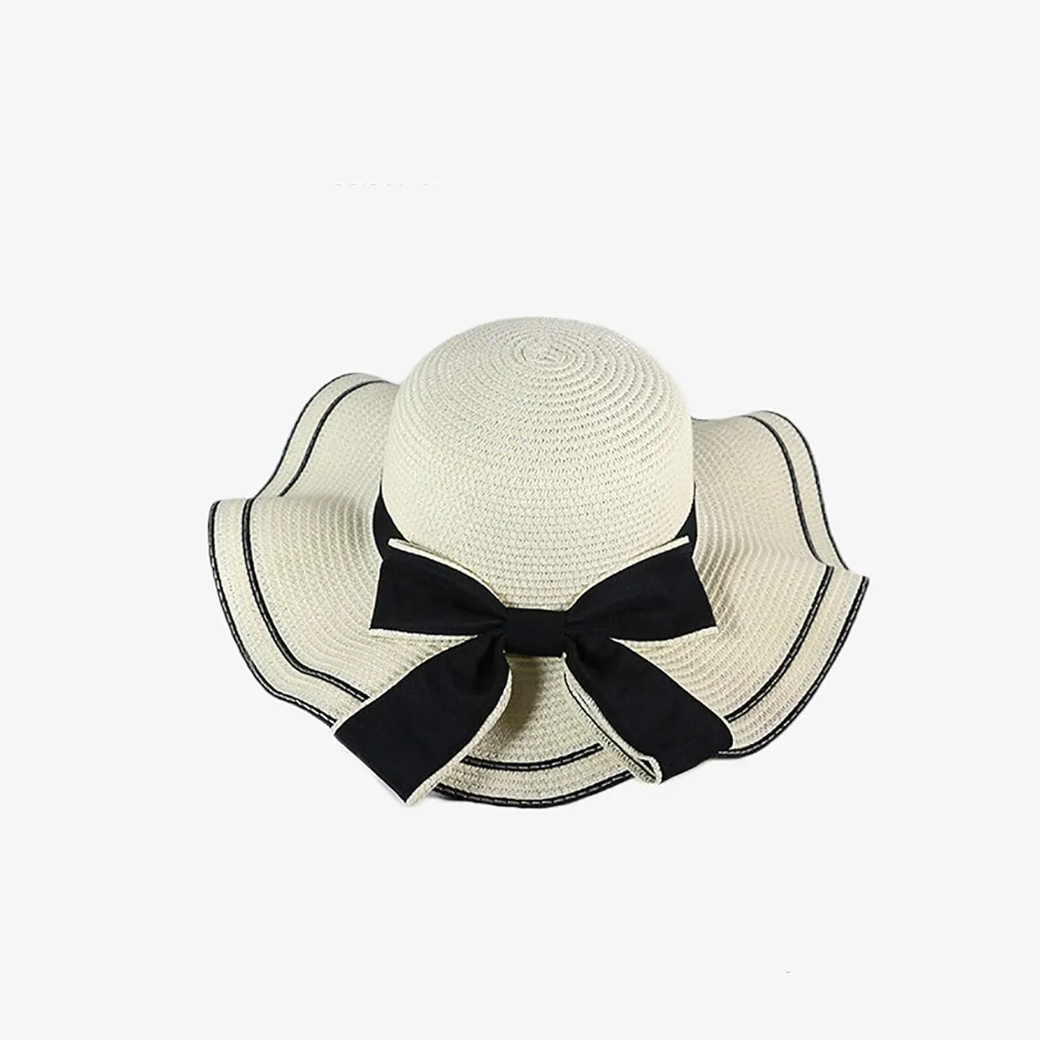 2024 Straw Hat Womens Summer Wide Brim Beach Hats UV Protection UPF 50  Travel Folding Cap Bow Fashion Sun Caps for Women