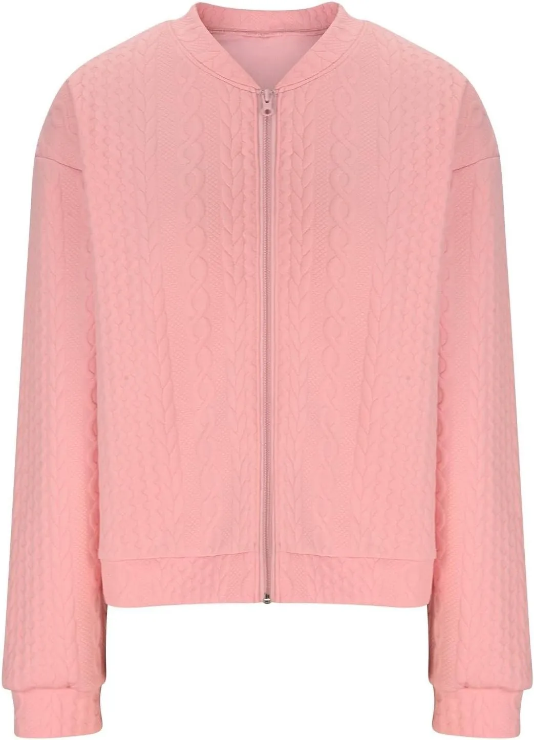 2024 Womens Short Winter Coats Dressy Casual Full Zip Up Petite Jackets Trendy Fashion Jacquard Sweater Cardigan Plus Size