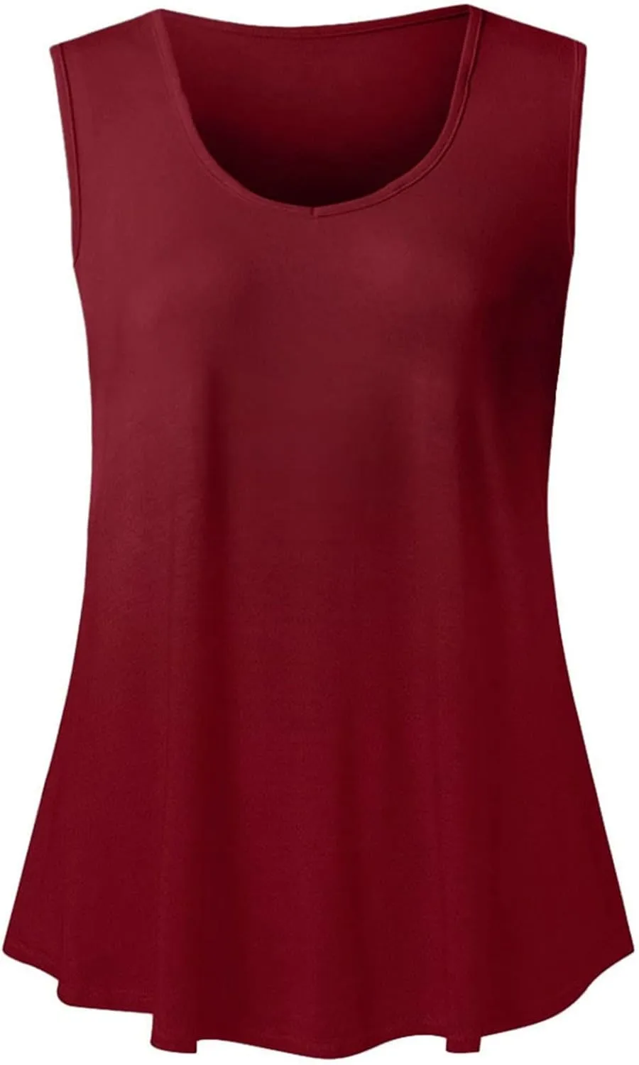 2025 Summer Sleeveless Top for Women Loose Fit Crewnek Tank Tops Solid Color Casual Basic Swing Tunics Tee Shirt
