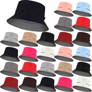 24 Pcs Bucket Hat Bulk for Women Men Adjustable Beach Boonie Sun Hat Summer Outdoor Packable Cap for Hiking Camping