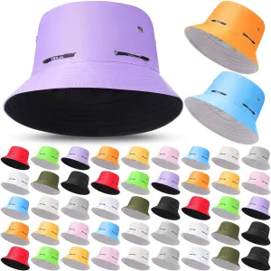 48 Pcs Bucket Hat Bulk for Women Men Fisherman Adjustable Summer Hat UV Protection for Outdoor Fishing Hiking Beach