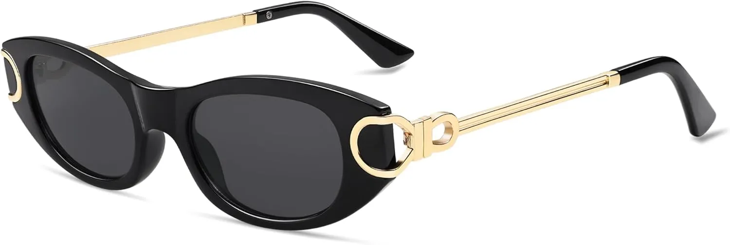 AMOMOMA Retro Oval Sunglasses for Womens Trendy Vintage Cat Eye Sunglasses 2024 AM6642