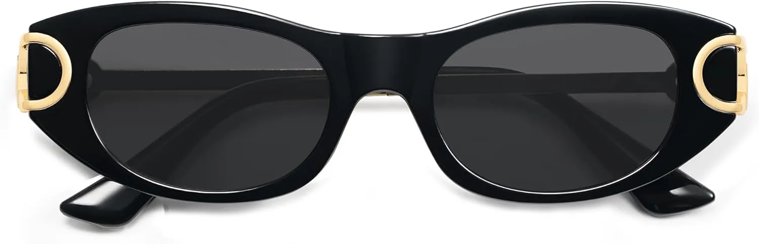 AMOMOMA Retro Oval Sunglasses for Womens Trendy Vintage Cat Eye Sunglasses 2024 AM6642