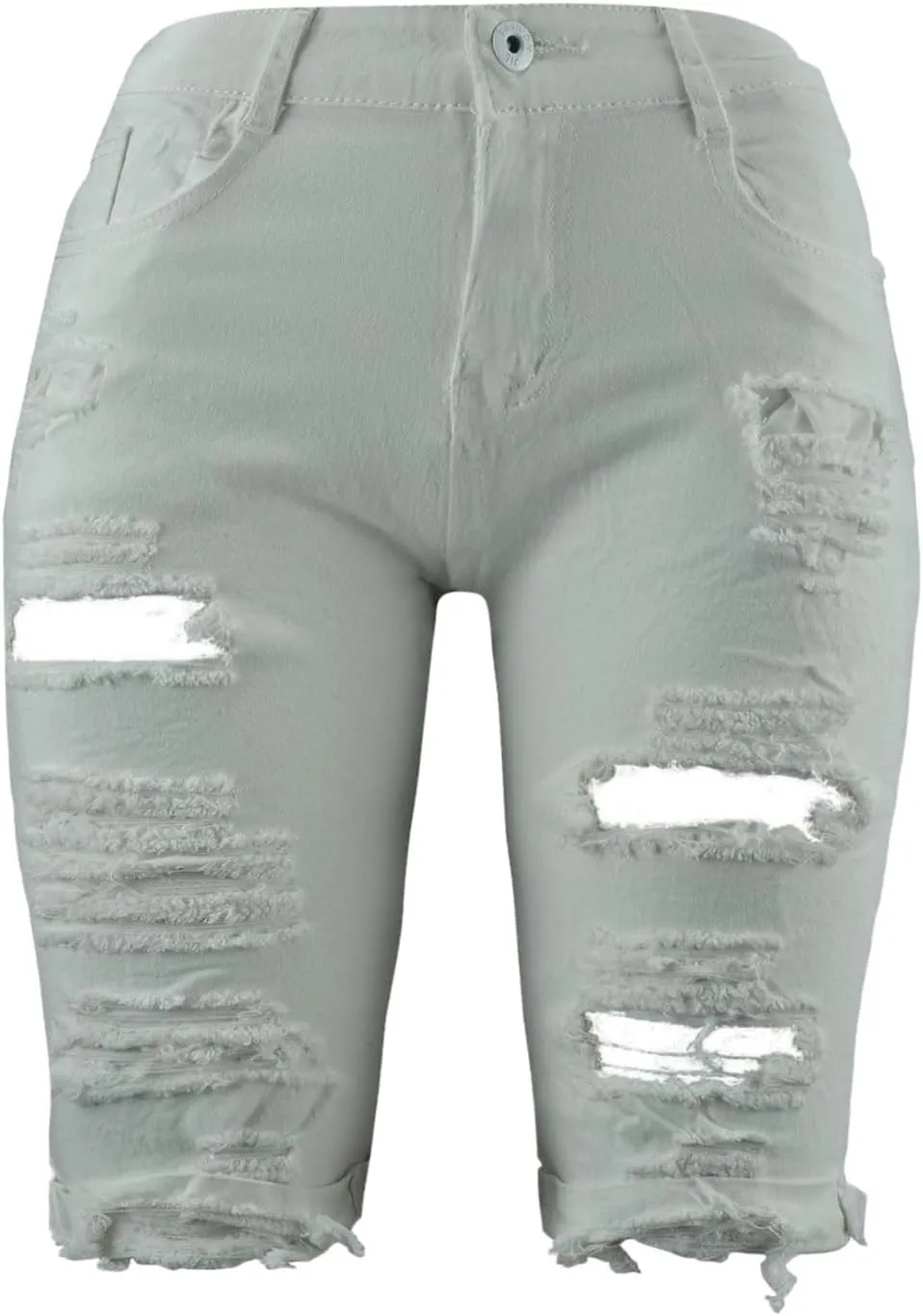 Andongnywell Womens Ripped Frayed Raw Hem High Rise Denim Shorts Casual Jean Shorts Girls Stretch Distressed Short Jeans