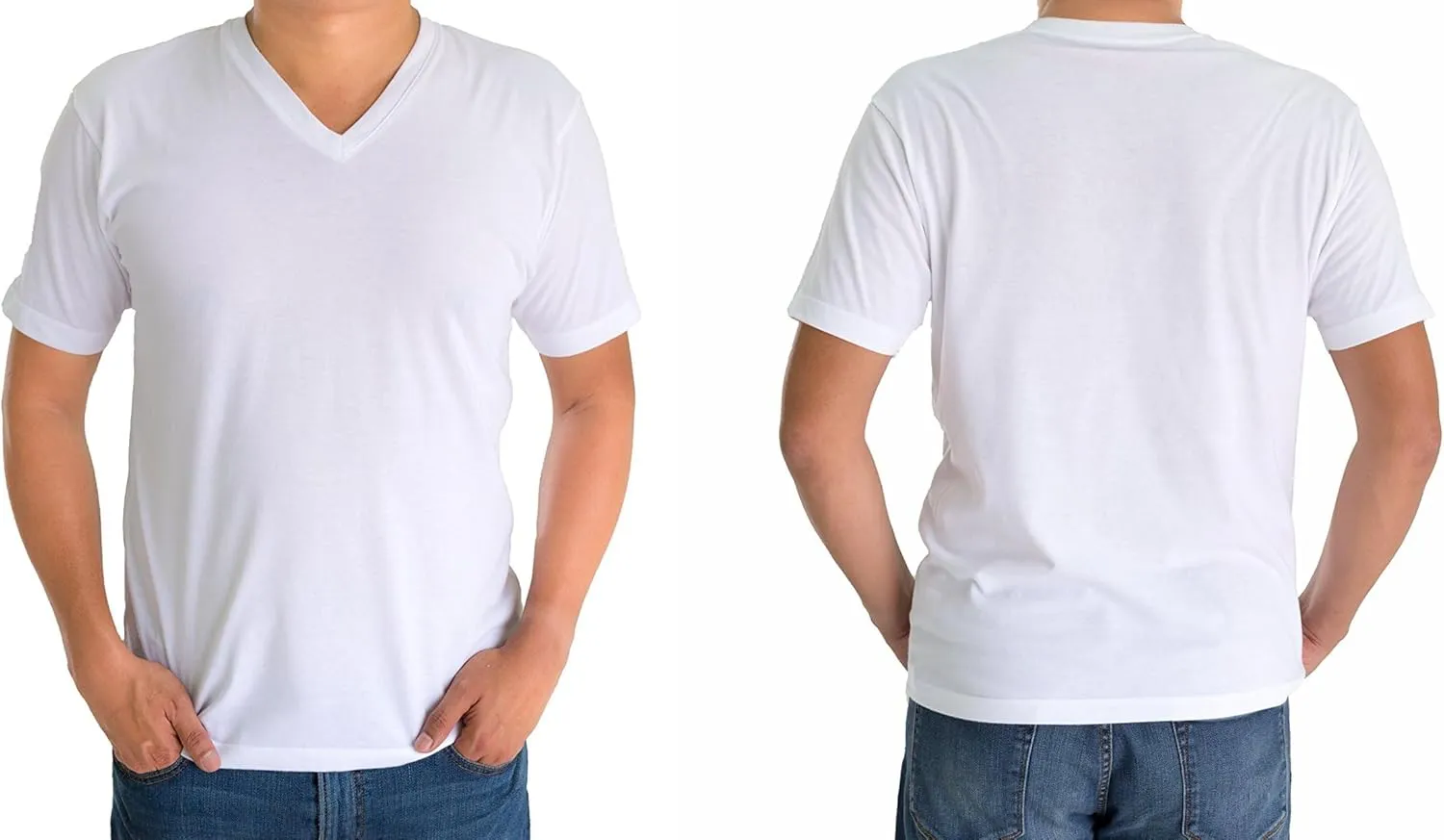 Andrew Scott Men's 3 Pack V Neck Light Weight Pure Cotton T Shirts