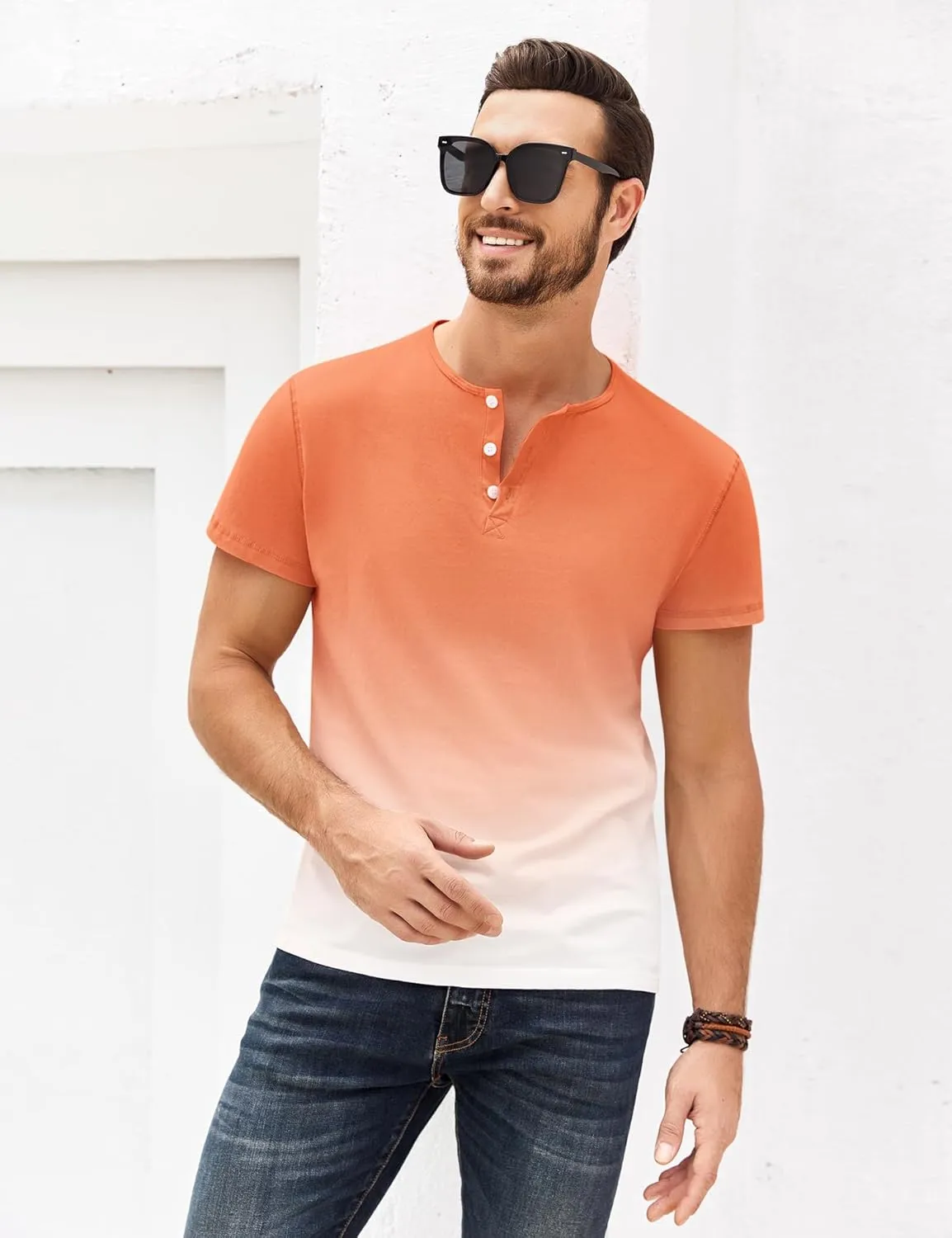 Beotyshow Mens T-Shirts Summer Henley Shirts Short Sleeve Shirt for Men Casual Basic Tee