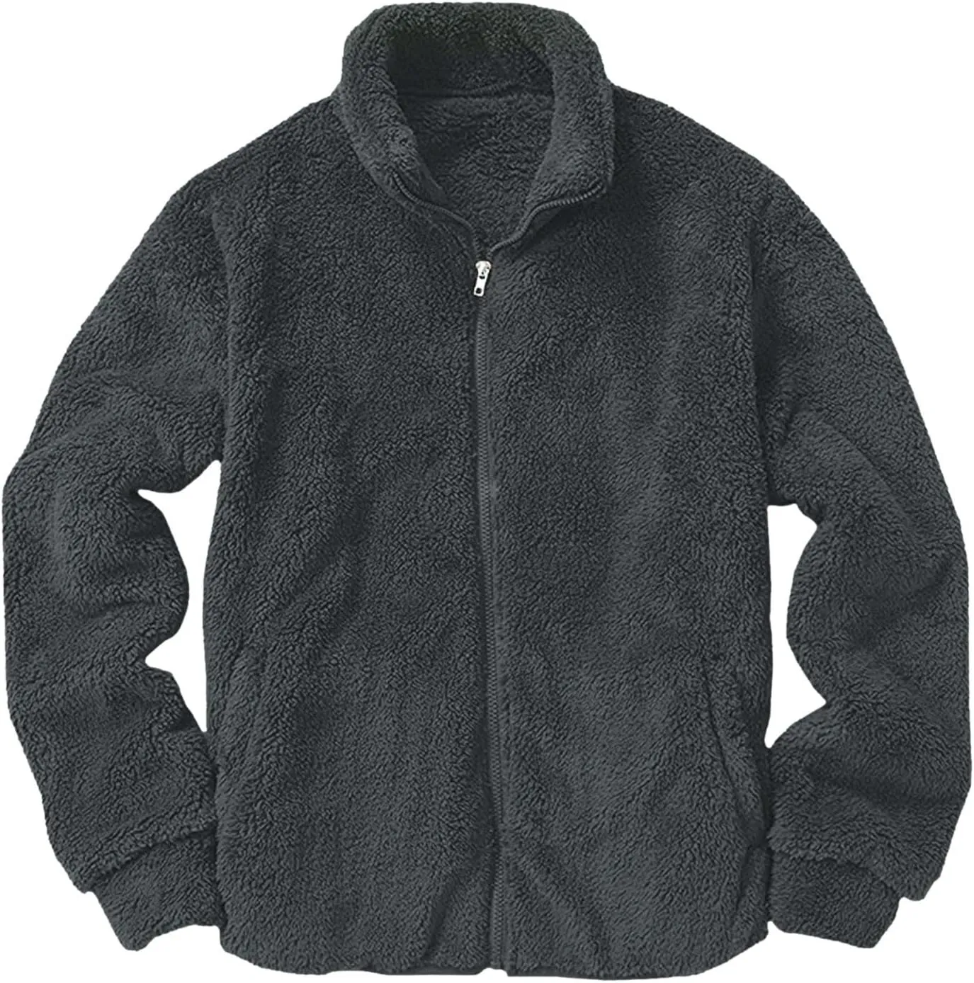 BIFUTON Winter Jackets for Men, Men's Winter Jacket Full Zip Sherpa Lined Jackets Soft Warm Stand Collar Trucker Fleece Coats