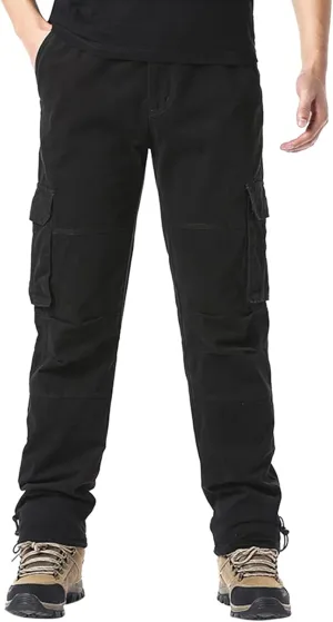 Big and Tall Men Cargo Jogger Sweat Pants Open Bottom Ripstop Hiking Work Pants Stretch Drawstring Cuffed Ankle Jogger
