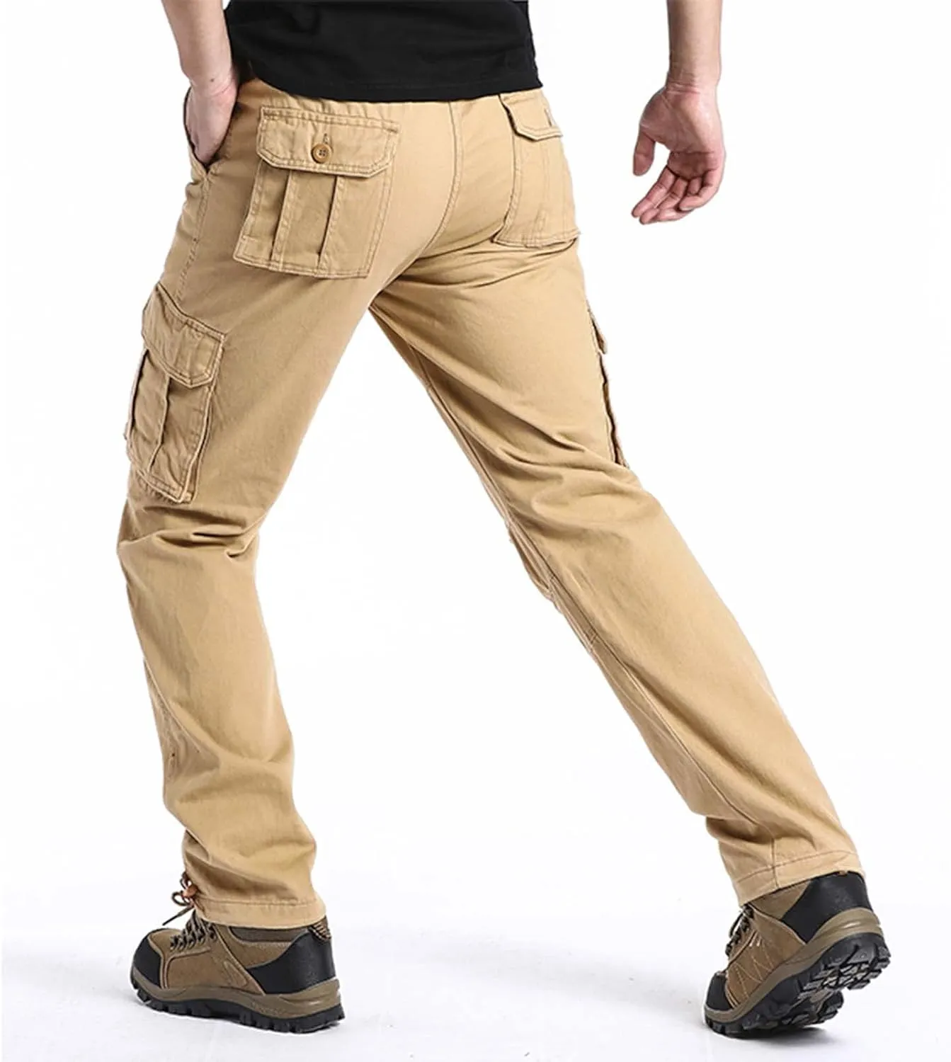 Big and Tall Men Cargo Jogger Sweat Pants Open Bottom Ripstop Hiking Work Pants Stretch Drawstring Cuffed Ankle Jogger