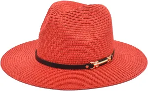 Big Brim Straw Hat Panama Jazz Hat Fedora Ladies Beach Travel Sun Hat Fisherman Black Bucket Hats for Women