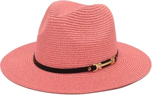 Big Brim Straw Hat Panama Jazz Hat Fedora Ladies Beach Travel Sun Hat Fisherman Black Bucket Hats for Women