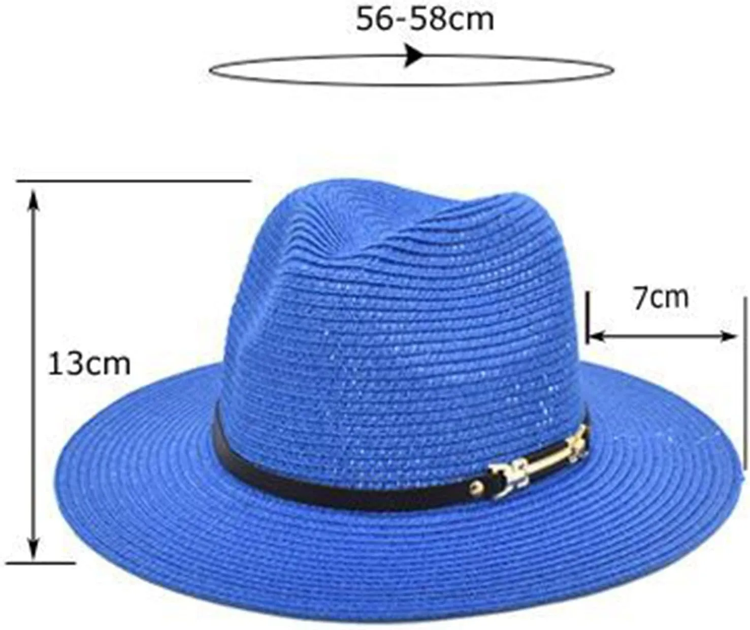 Big Brim Straw Hat Panama Jazz Hat Fedora Ladies Beach Travel Sun Hat Fisherman Black Bucket Hats for Women