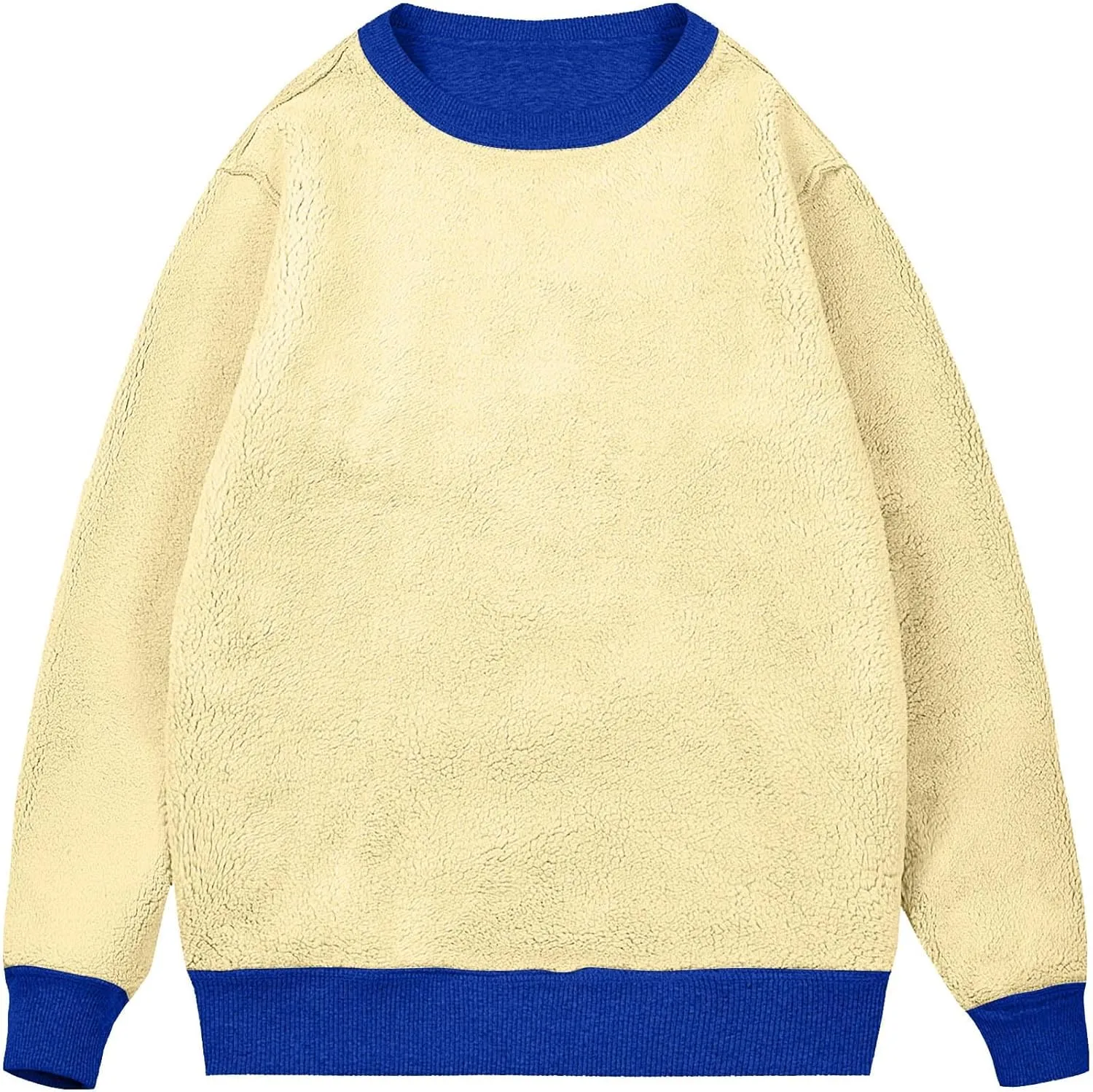 Binmer Men's Crewneck Sweatshirt Winter Warm Sherpa Lined Pullover Tops Plus Size Fleece Thermal Sweater for Cold Weather