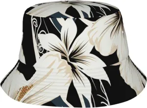 Black and White Hawaiian Flowers Bucket Hat Packable Breathable Sun Hats Fisherman Hats Outdoor Summer Travel Hiking Beach Caps for Men Women
