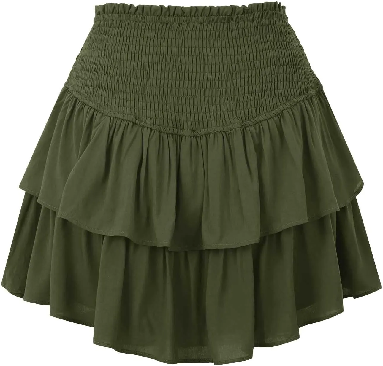 Boho Flowy Shorts for Women Ruffle Tiered Lace Skorts Mini Skirts High Waisted Teen Girls Tennis Skort Summer Short