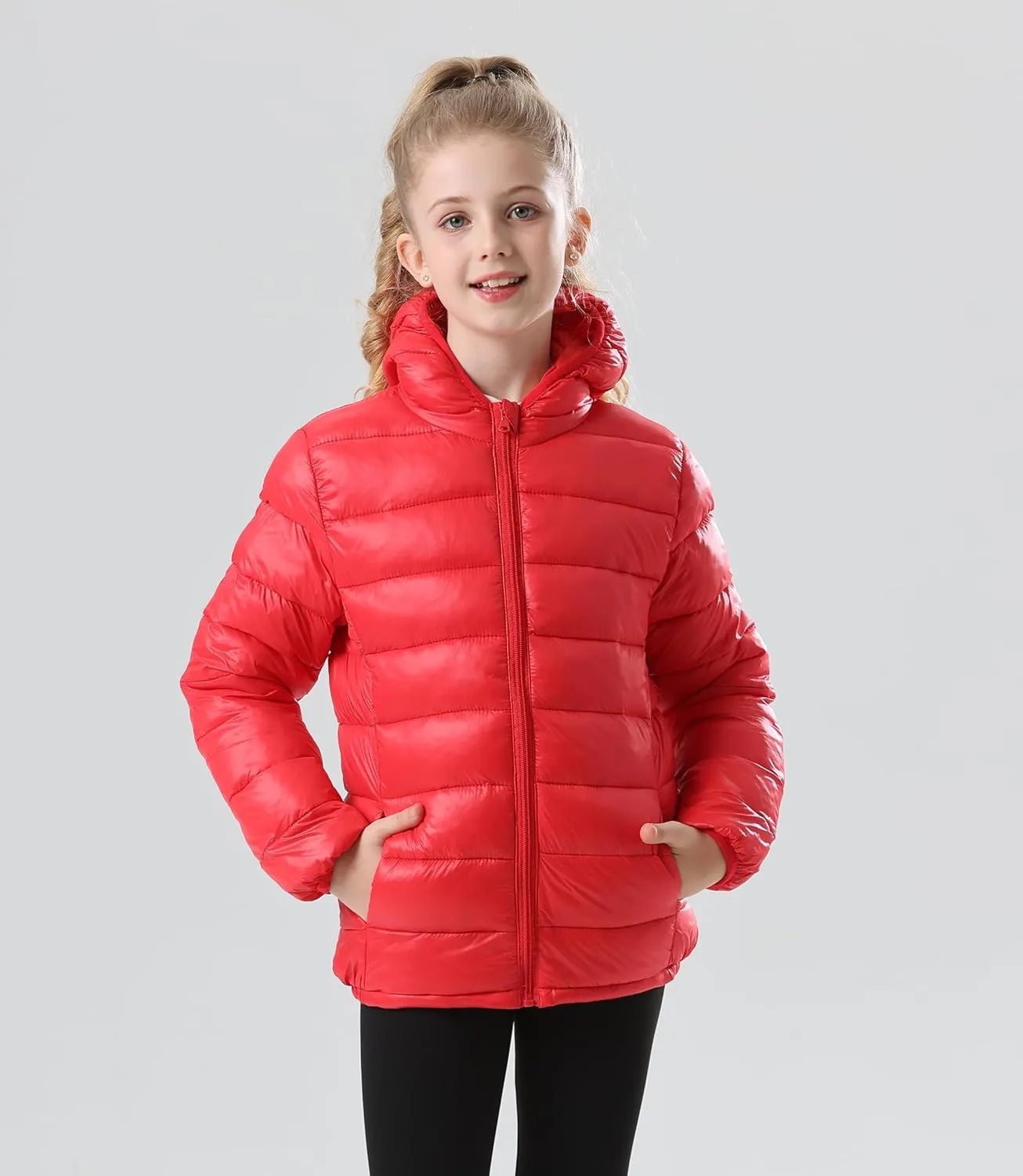 Boys Girls Hooded Puffer Jackets Kids Lightweight Padded Winter Coat Warm and Comfy Outerwear Jackets