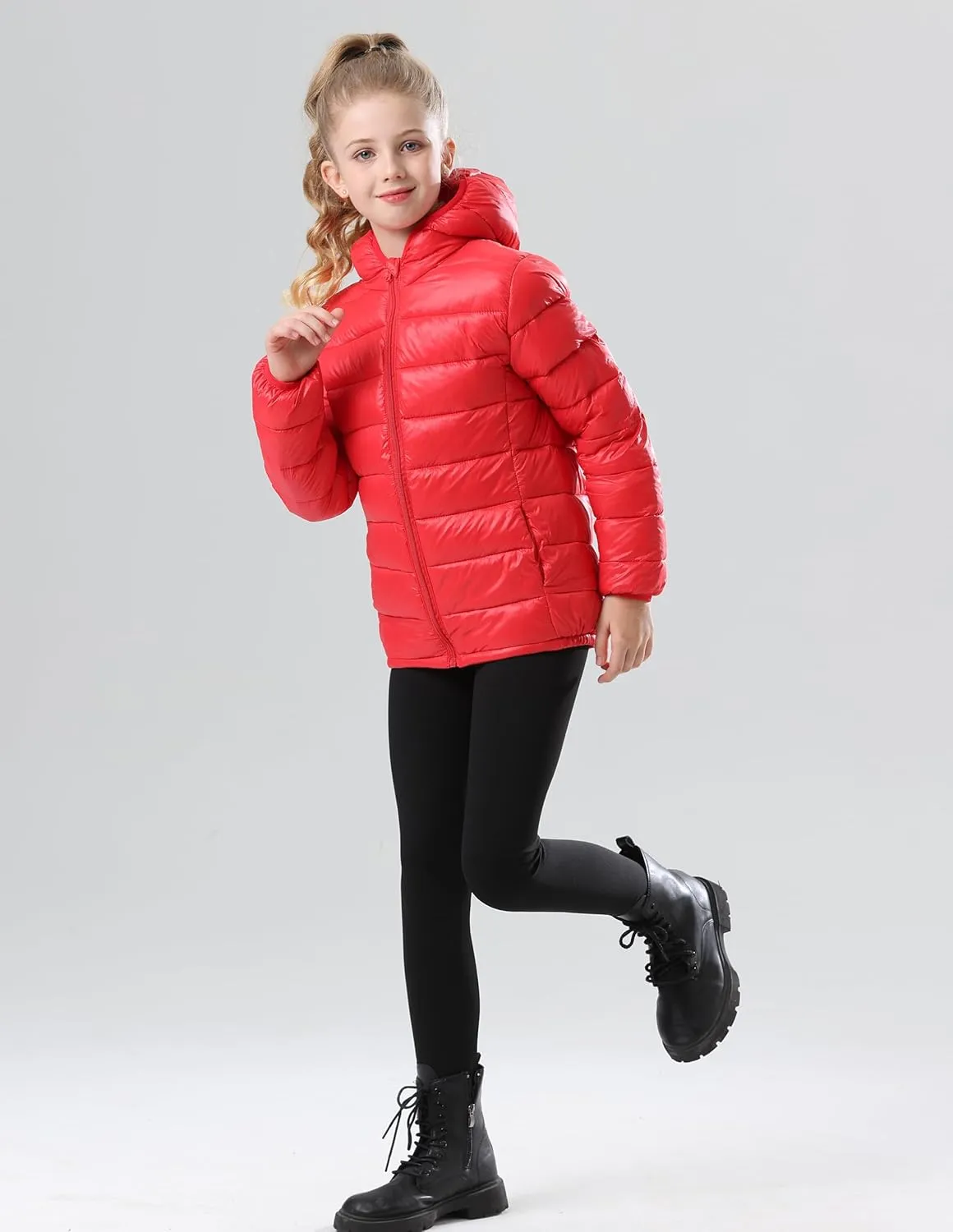 Boys Girls Hooded Puffer Jackets Kids Lightweight Padded Winter Coat Warm and Comfy Outerwear Jackets
