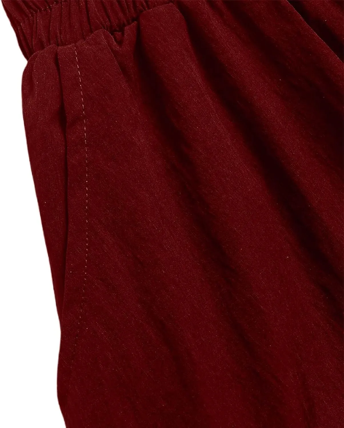 Bubble Skirts for Women Y2K Elastic Waist Pleated Flowy A-Line Puffy Hem Bubble Midi Long Skirt Dress with Pockets