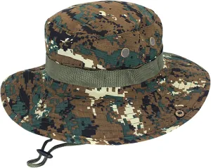 Camouflage Sun Hats Packable Hat Wide Brim Bucket Hat with Strap for Men Women Summer Fishing Hiking Hat