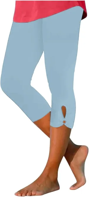 Capri Yoga Leggings for Women Summer 2025 Breathable Comfy Stretchy High Waist Workout Compression Cropped Jogger Pant