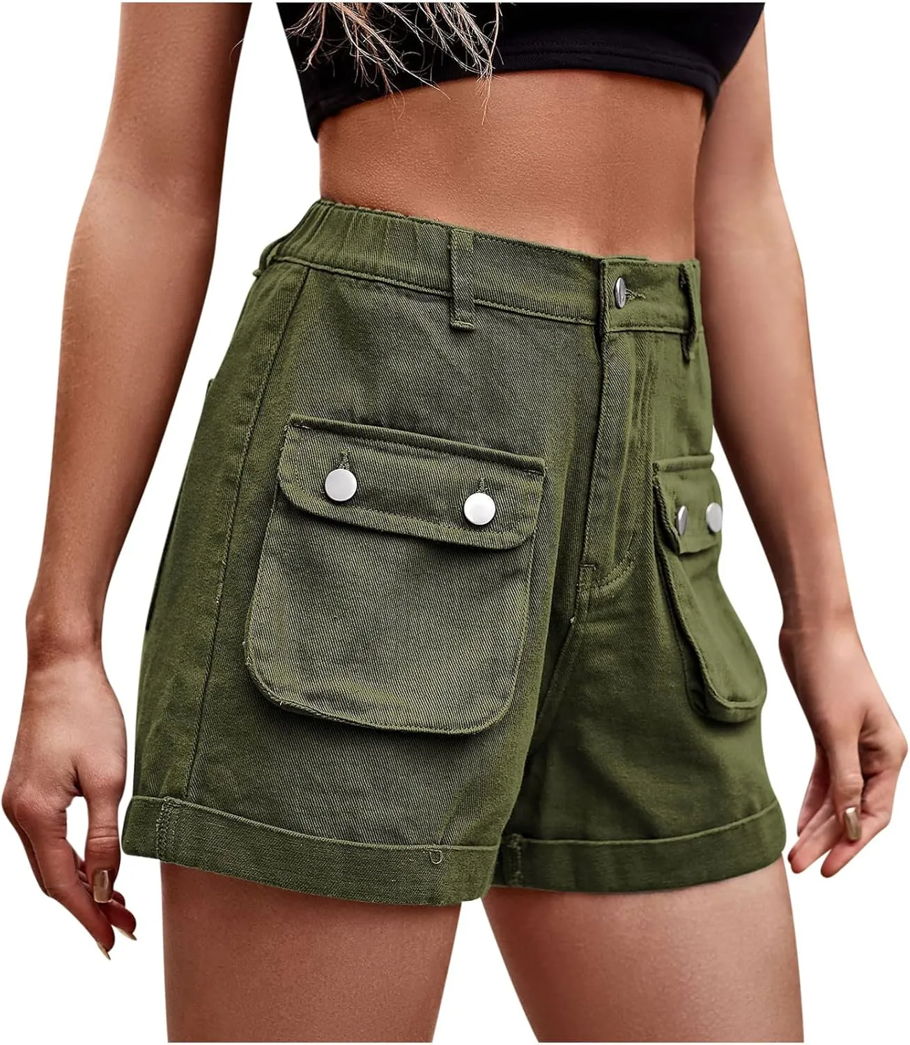 Cargo Jean Shorts for Women Summer High Waisted Casual Denim Shorts 2025 Trendy High Rise Short Jeans with Pockets