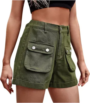 Cargo Jean Shorts for Women Summer High Waisted Casual Denim Shorts 2025 Trendy High Rise Short Jeans with Pockets