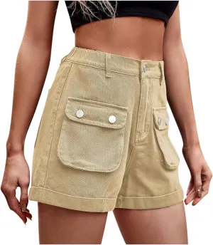 Cargo Jean Shorts for Women Summer High Waisted Casual Denim Shorts 2025 Trendy High Rise Short Jeans with Pockets