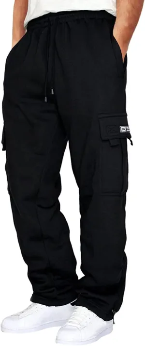 Cargo Sweatpants for Men Relaxed Fit Athletic Gym Camping Travel Sweatpants Joggers Pants Sweat Pants with Pockets