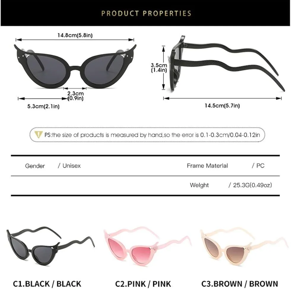 Cat Eye Sunglasses Women Fashion Vintage Snakelike Female Shades Luxury Sun Glasses UV400 Eyewear