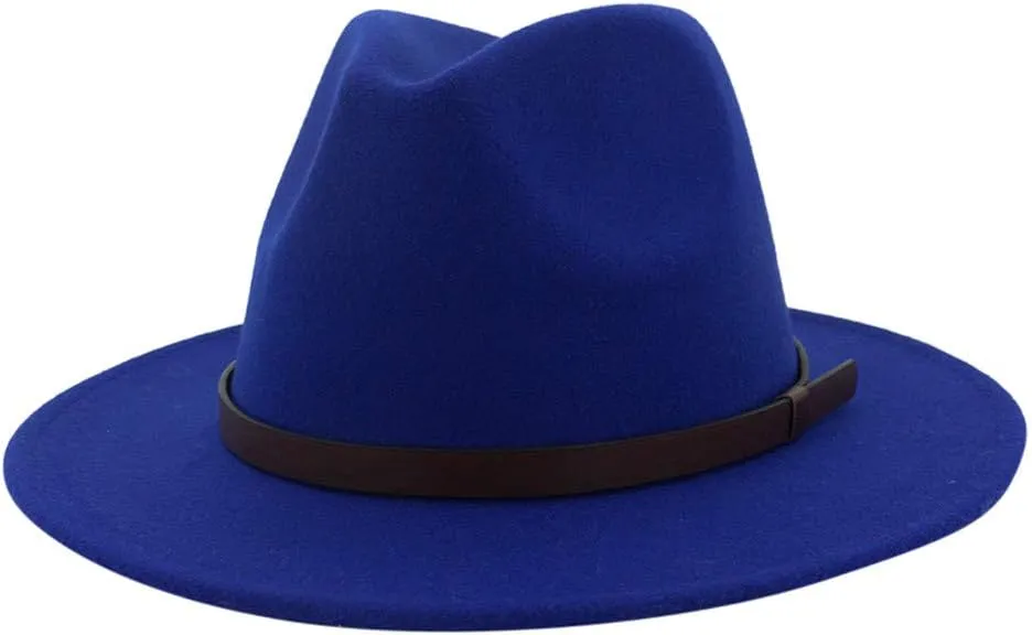 Classic Solid Fedora Hats for Men Women Wide Brim Felt Hat Panama Dress Fedora Hat