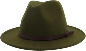 Classic Solid Fedora Hats for Men Women Wide Brim Felt Hat Panama Dress Fedora Hat