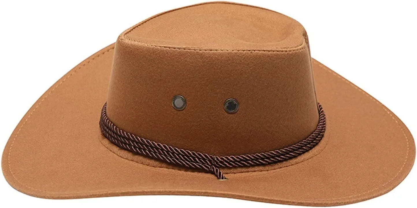 Classic Western-Cowboy-Hat Men Womens Wide Brim Hats Adult Western Fedora hat with Band for Women Men