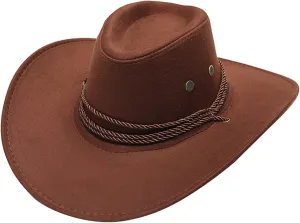 Classic Western-Cowboy-Hat Men Womens Wide Brim Hats Adult Western Fedora hat with Band for Women Men