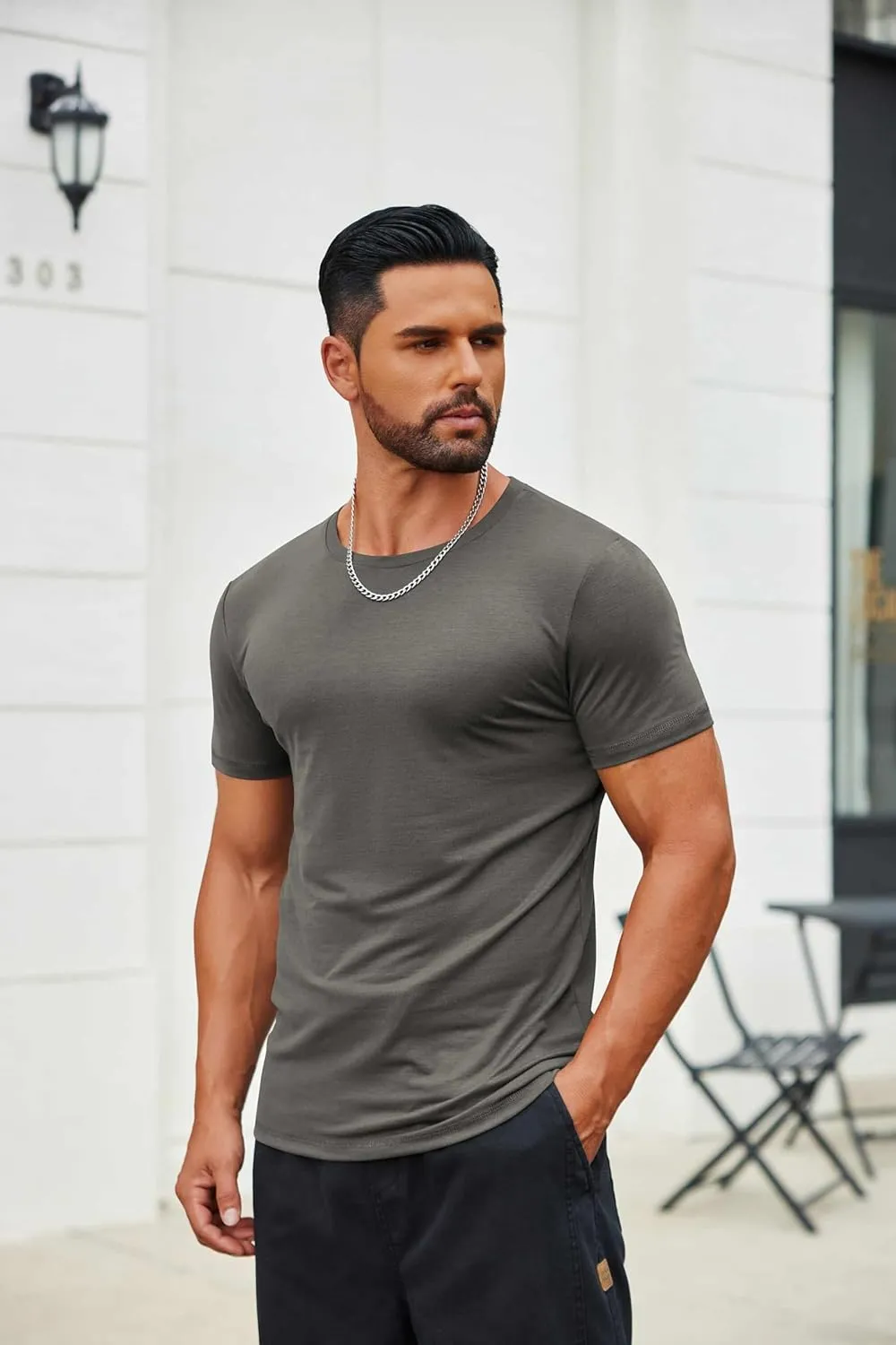 COOFANDY Men's T Shirt Short Sleeve Crew Neck T-Shirts Casual Summer Classic Basic Tees
