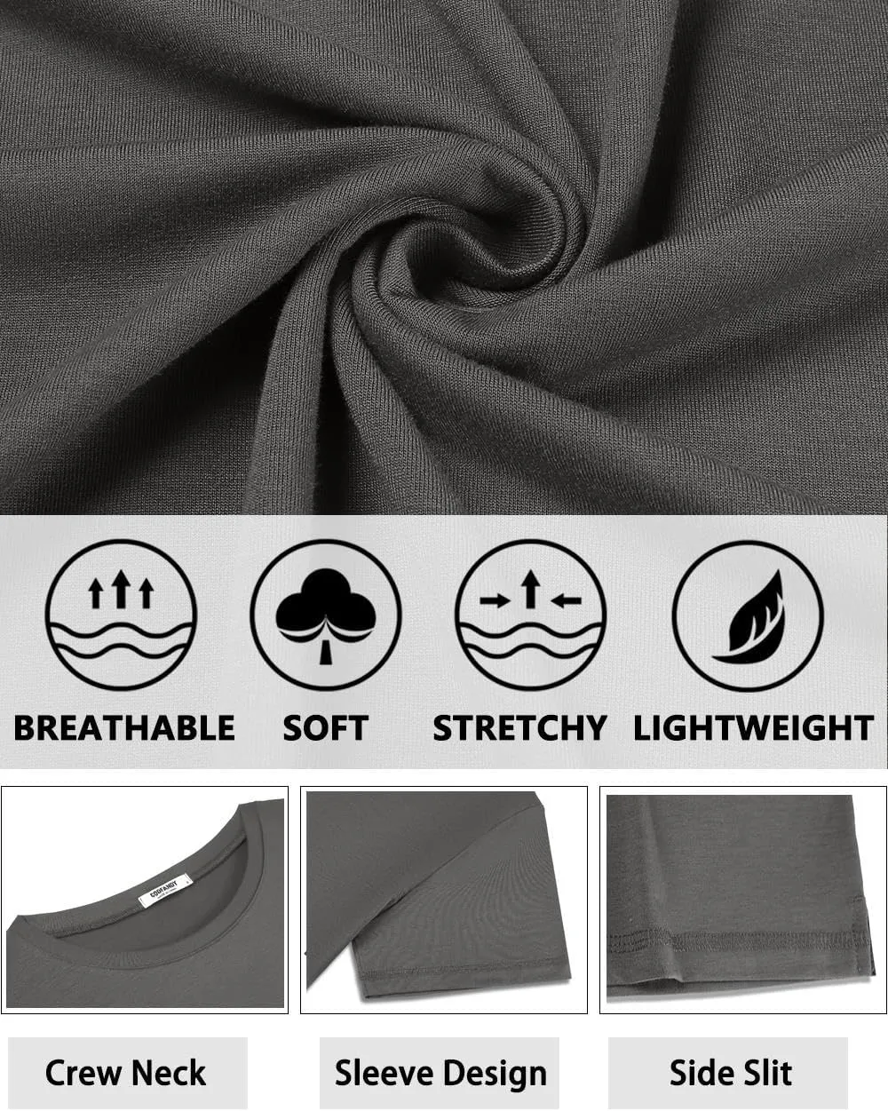 COOFANDY Men's T Shirt Short Sleeve Crew Neck T-Shirts Casual Summer Classic Basic Tees