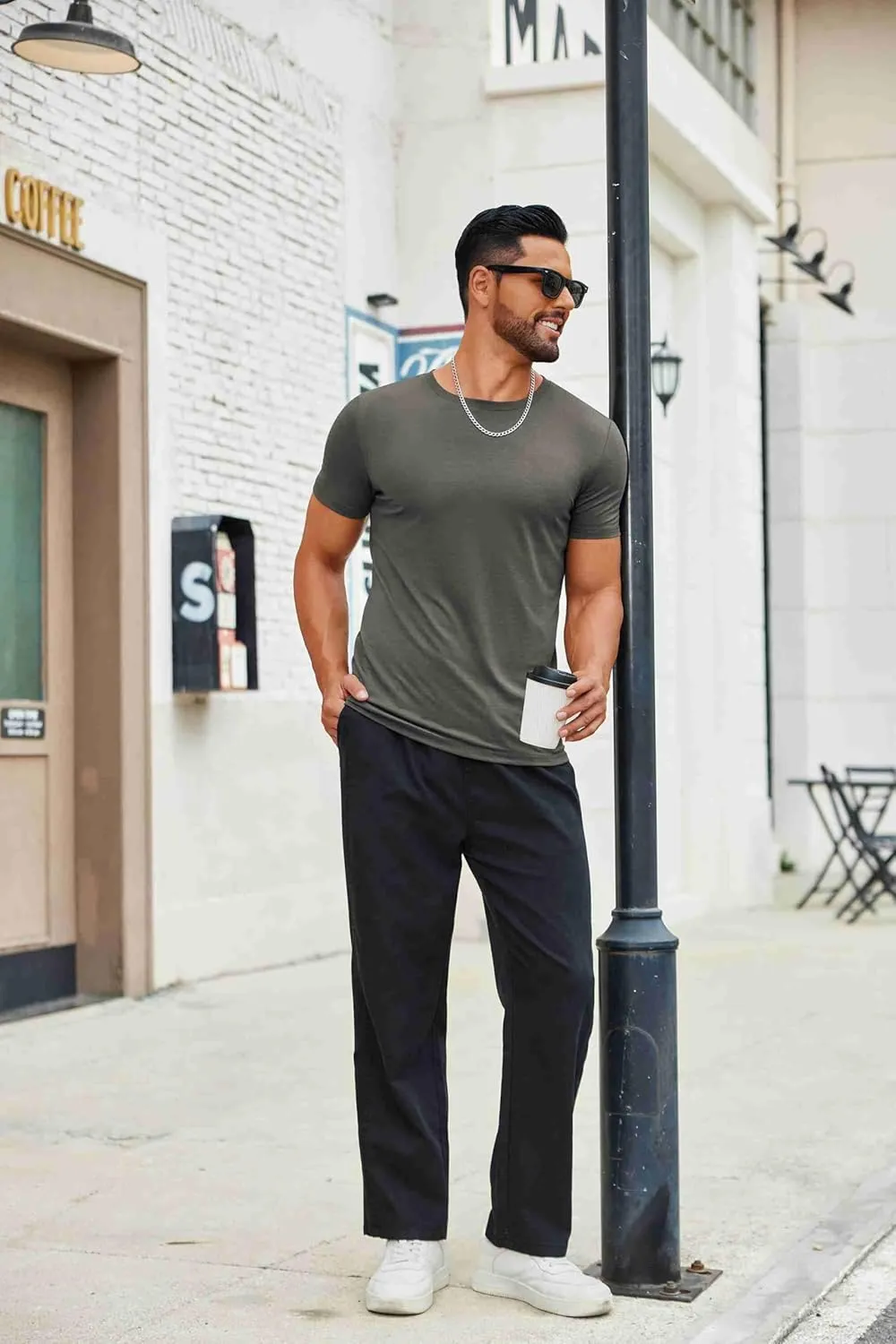 COOFANDY Men's T Shirt Short Sleeve Crew Neck T-Shirts Casual Summer Classic Basic Tees