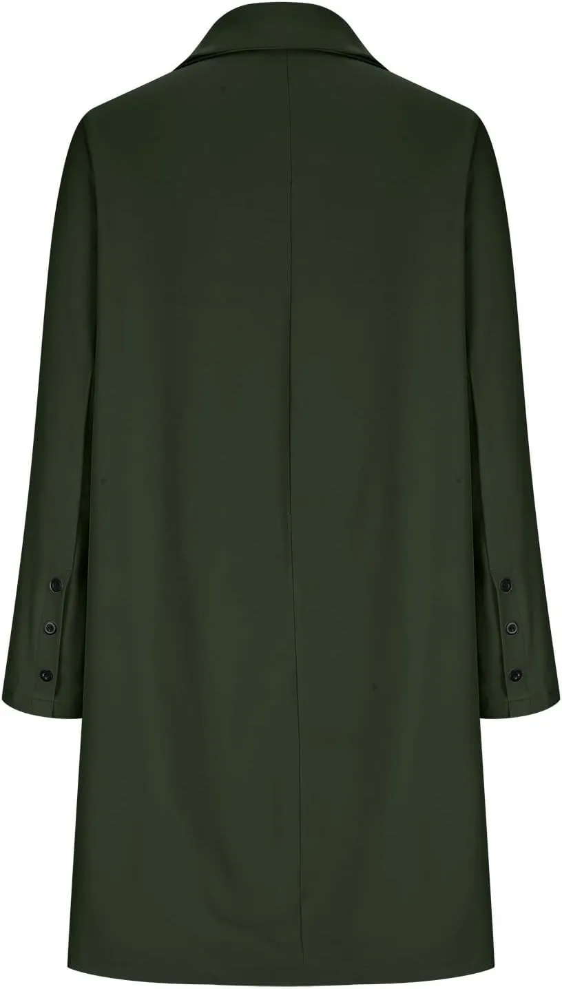 cooki Trench Coat for Women 2024 Fall Fashion Lapel Pea Coat Long Lightweight Jacket Winter Wool Blend Coats Outerwear