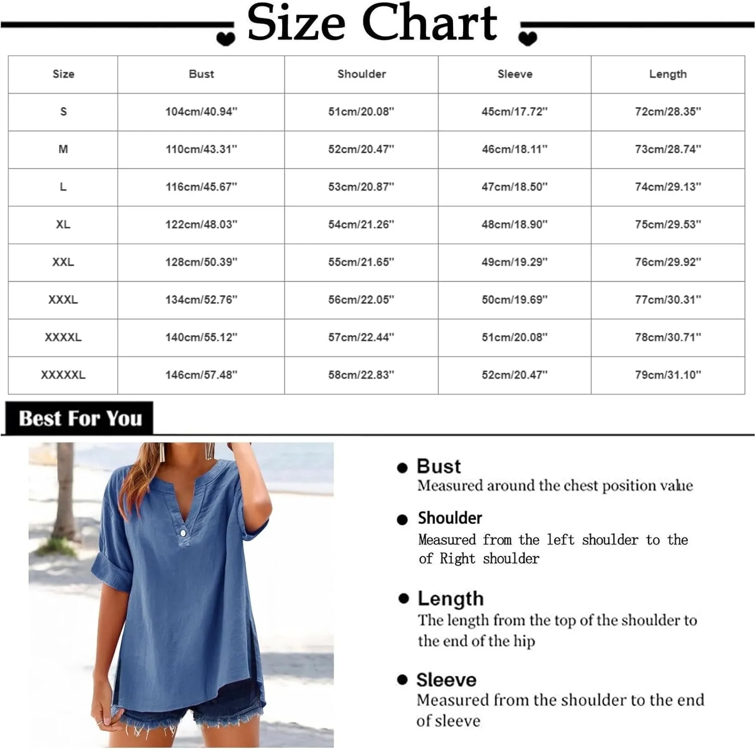 Cotton Linen Shirts for Women Side Split Tops Button Down Tees Short Sleeve V Neck Dressy Casual Blouses