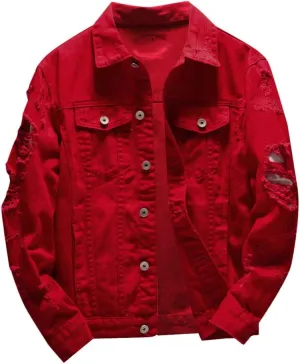 Denim Jacket Men Lightweight Button Down Long Sleeve Jean Jackets Coats Spring Fall Fashion, S-4XL