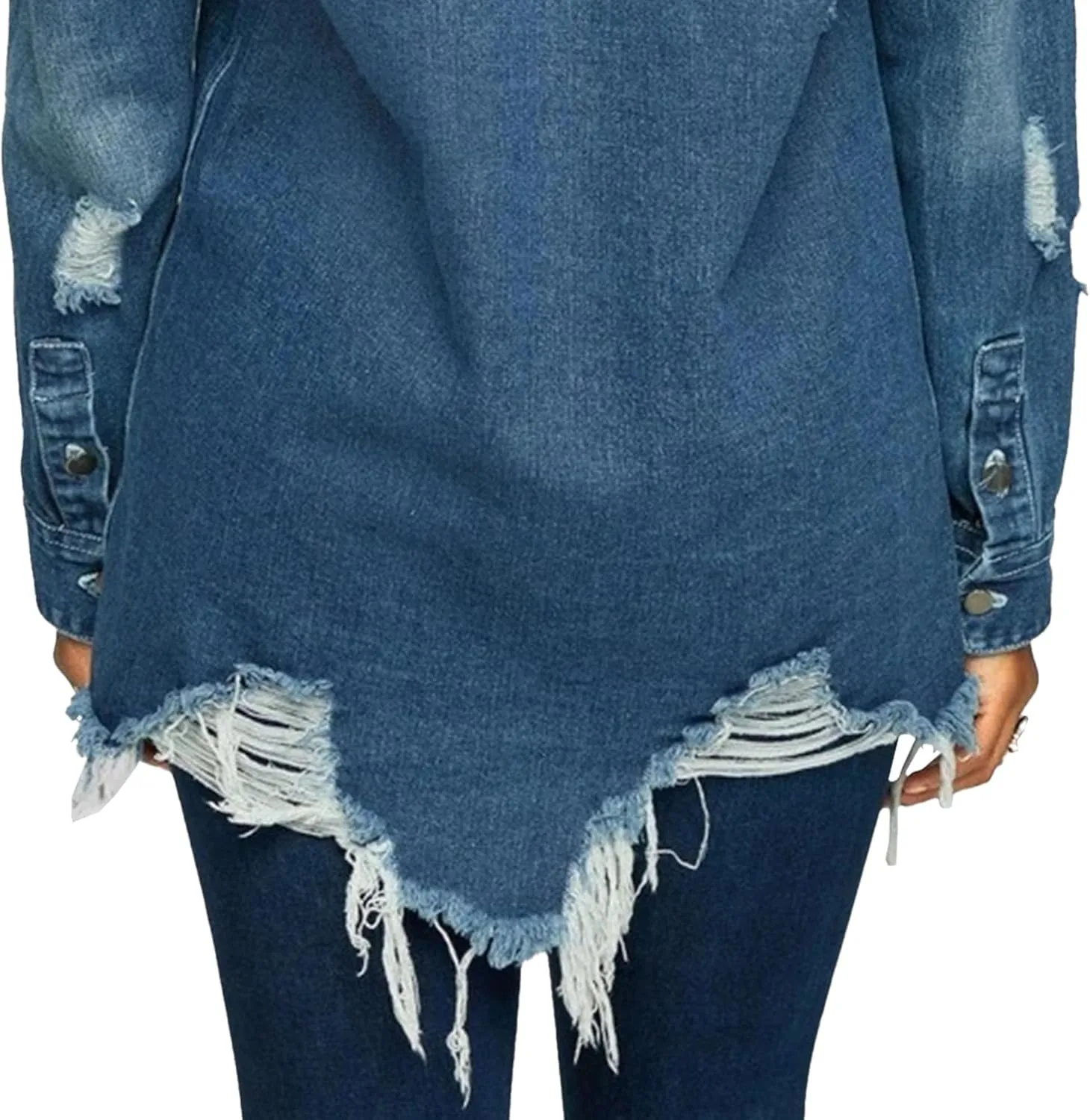 Denim Jackets for Women Trendy Denim Jacket for Women Winter Long Sleeve Classic Distressed Jean Trucker Jackets
