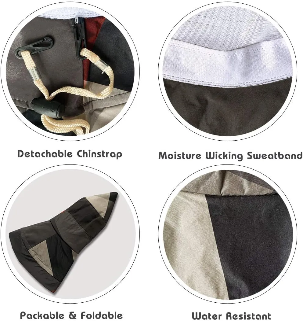 DOCILA Stylish Bucket Hats for Women Foldable Outdoor Plaid Fisherman Sun/Rain Cap with Chin Strap