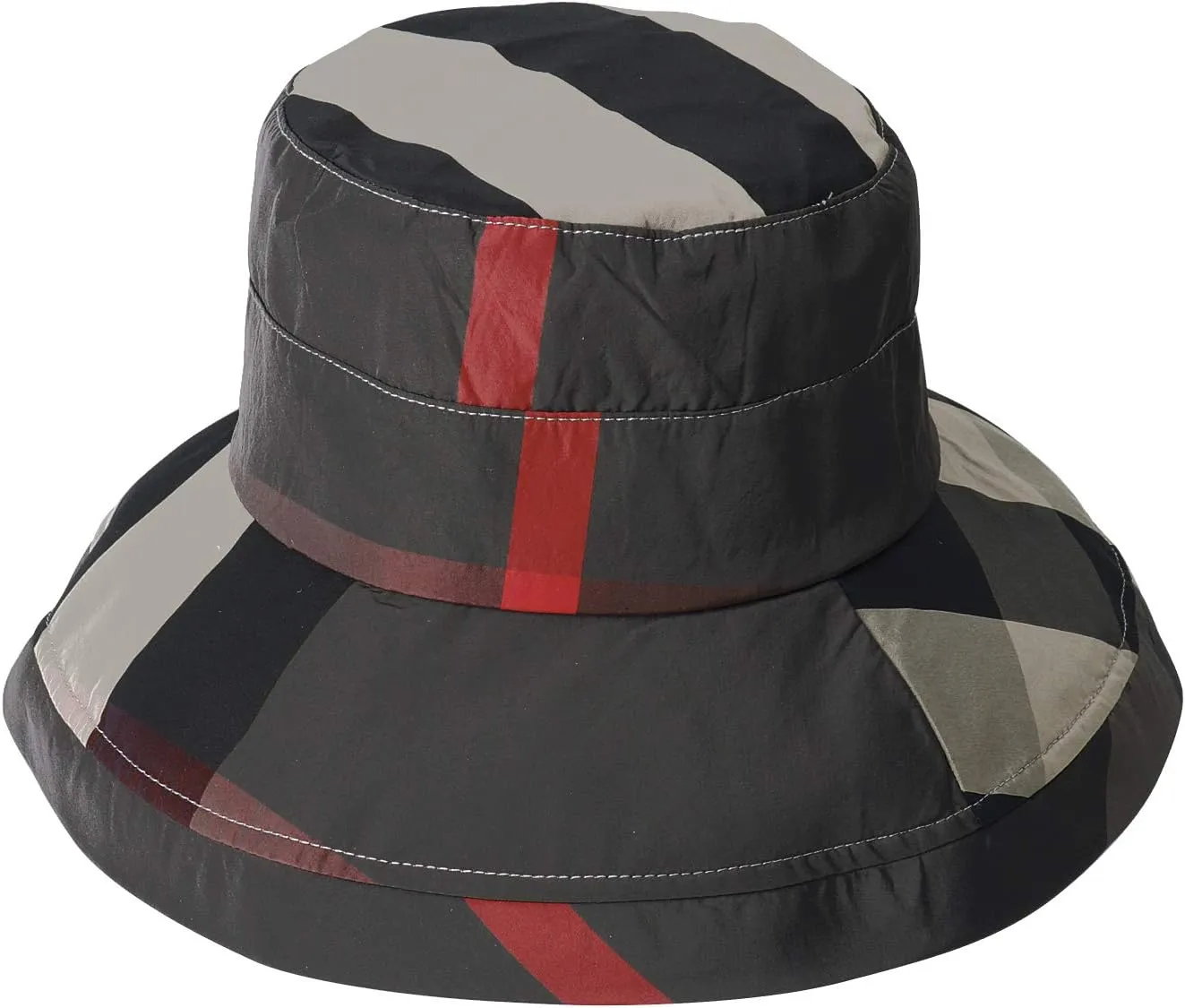 DOCILA Stylish Bucket Hats for Women Foldable Outdoor Plaid Fisherman Sun/Rain Cap with Chin Strap