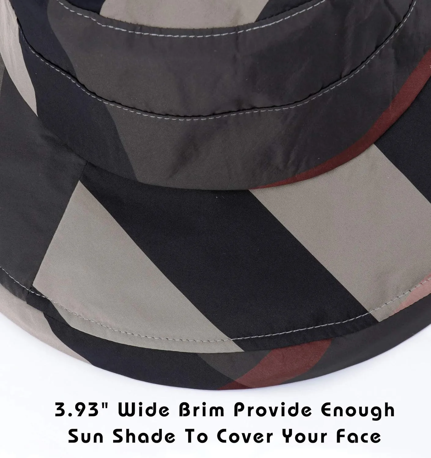 DOCILA Stylish Bucket Hats for Women Foldable Outdoor Plaid Fisherman Sun/Rain Cap with Chin Strap