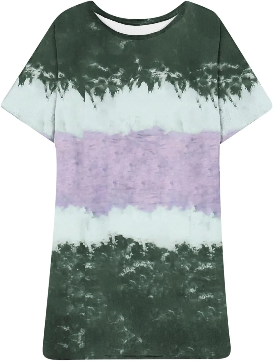 Dresses for Women 2025,Short Sleeve Crewneck Casual Spring Dress Trendy Loose Summer Dress Flowy Short Shift Dress