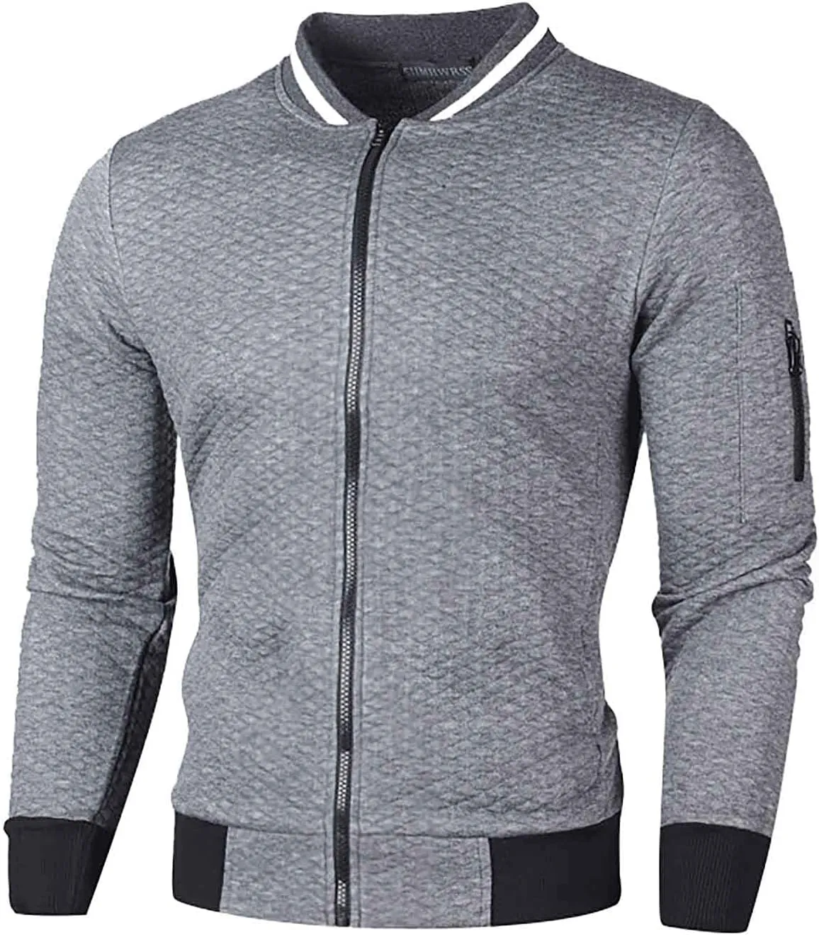 DuDubaby Autumn Winter Men's Fashion Jacket Solid Color Coat Sweatshirt Cardigan Zipper