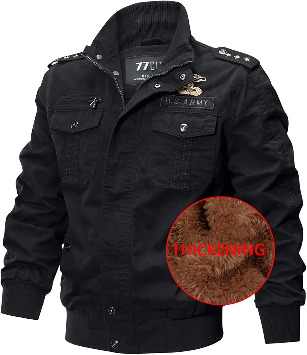 DuDubaby Men Casual Winter Warm Top Blouse Thickening Coat Outwear Top Blouse Jacket