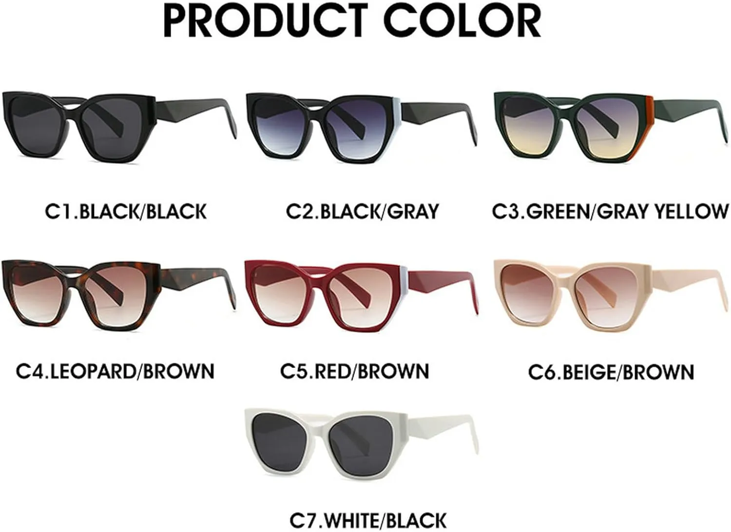 Fashion Cat Eye Sunglasses Women Luxury Vintage Square Sun Glasses For Ladies Shades Retro Eyewear UV400