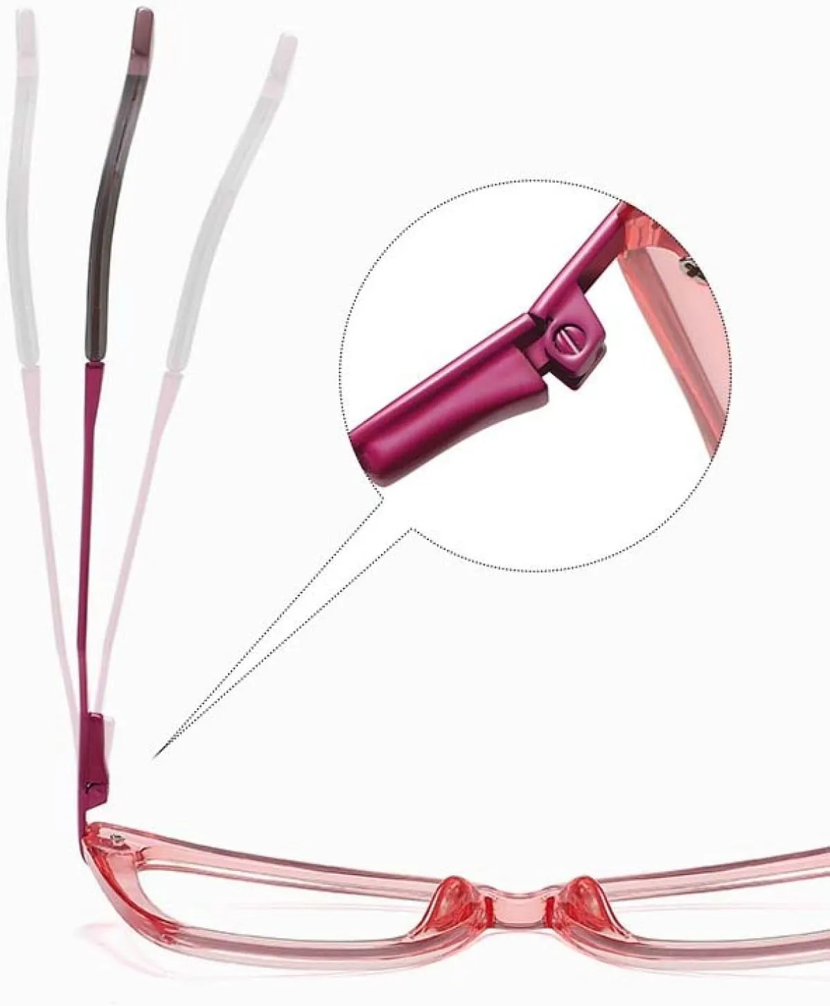 Fashion Ladies Cat Eye Frame Metal Temple Literary Glasses
