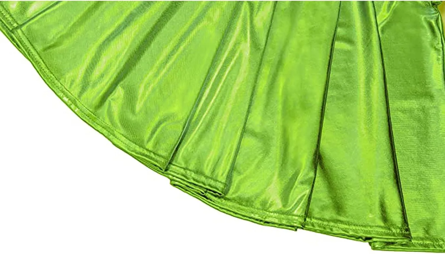 Fashion Womens Leather Skirt A-Line Fashion Casual Shiny Skirts Flared Pleated Women's Mini Short Skirts for